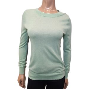 💠J.CREW Mohair Crew Neck Sweater Celery Green Lightweight Pullover